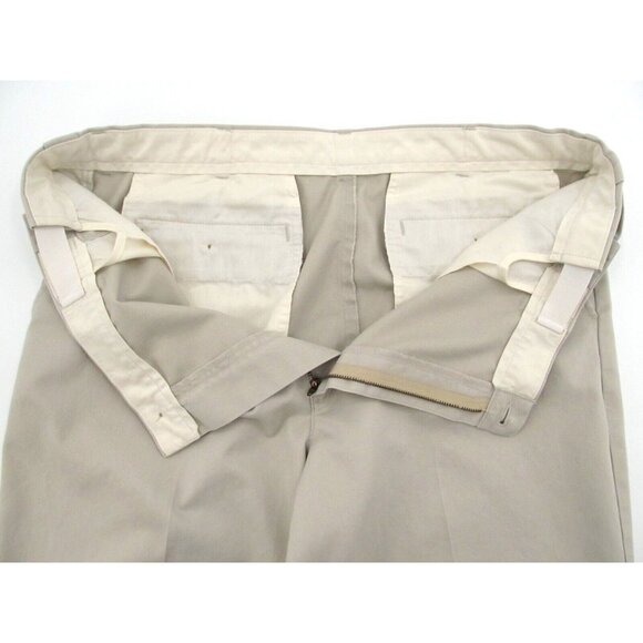 Vintage LL Bean Pants Mens 38x29 Beige Stretch Comfort Waist Straight Leg Khakis - Picture 7 of 15